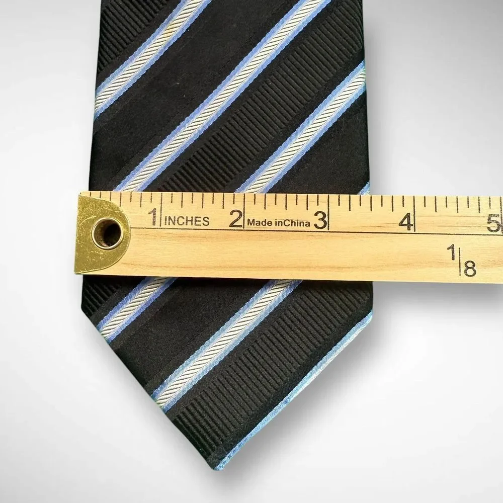 DONALD J. TRUMP Signature‎ Collection Mens 100% Silk Tie Black Striped